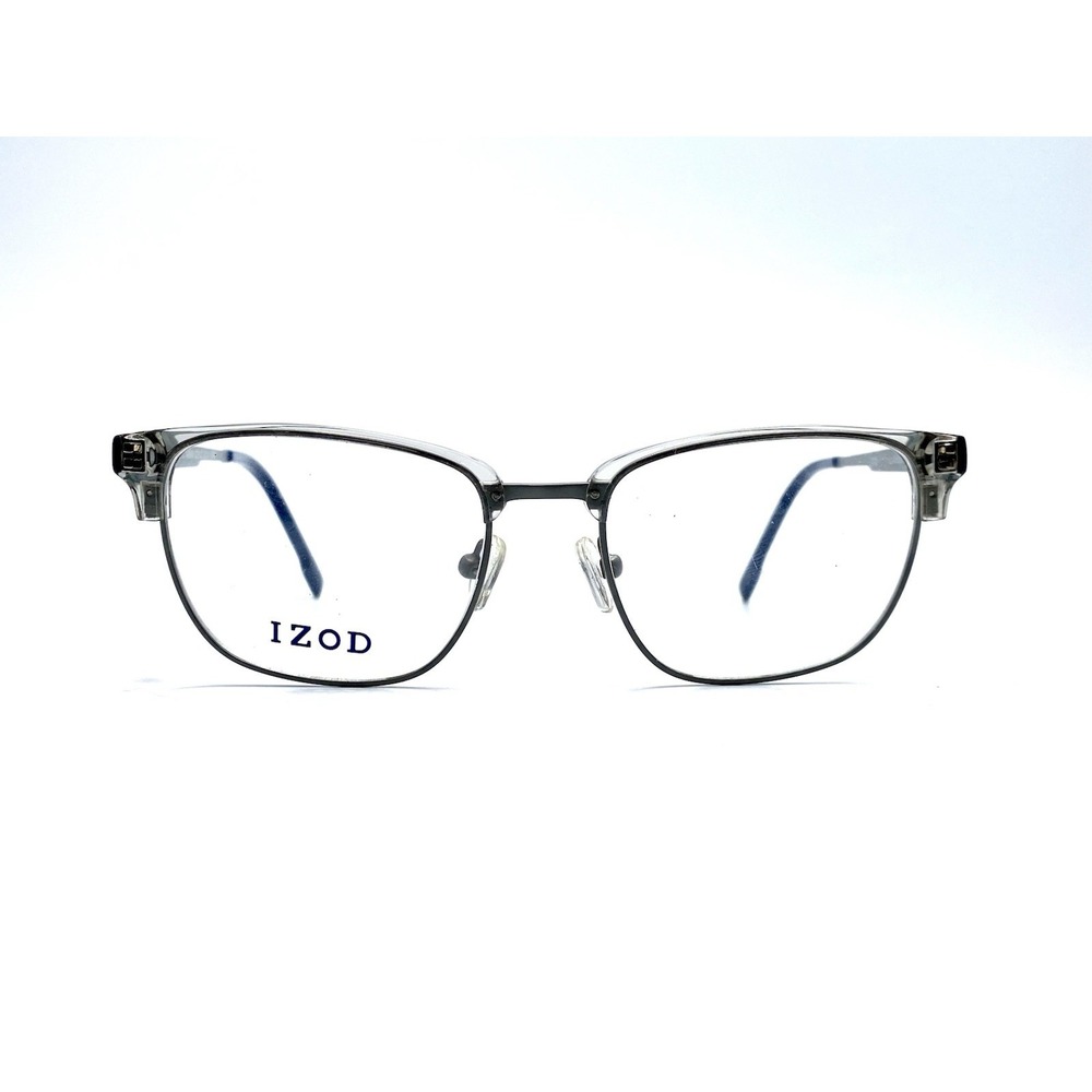 New IZOD Grey Clear Club Master Square Glasses Silver IZ 2124 Grey 51 17 145